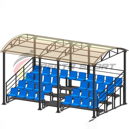 Купить Трибуна для зрителей 4 ряда на 34 места с навесом и перилами в Баймаке 